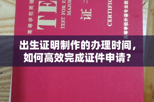 南木林出生证明制作的办理时间，如何高效完成证件申请？