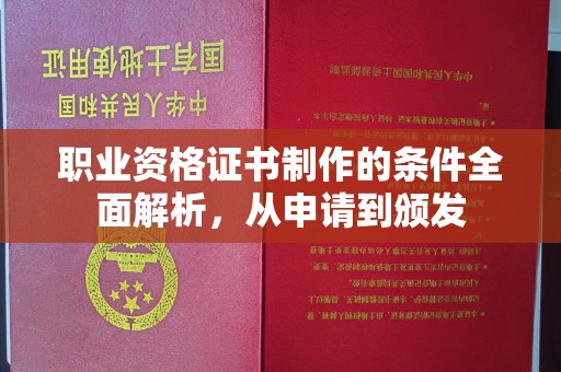 南木林职业资格证书制作的条件全面解析，从申请到颁发